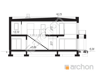 Проект дома ARCHON+ Вилла Луна (Г2) Розріз будинку