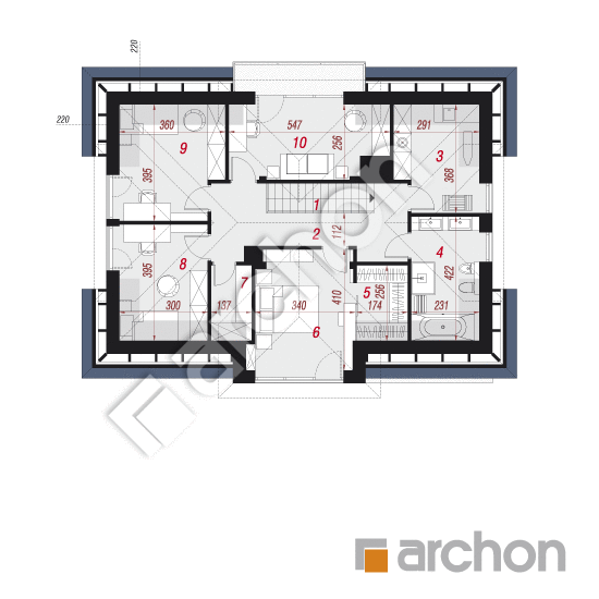 Проект дома ARCHON+ Дом в сандавиллах План мансандри