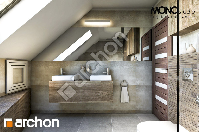 Проект дома ARCHON+ Дом в айдаредах вер.2 визуализация ванной (визуализация 1 вид 2)