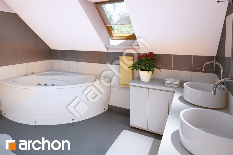 Проект дома ARCHON+ Дом в айдаредах вер.2 визуализация ванной (визуализация 3 вид 1)