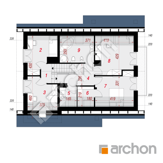 Проект будинку ARCHON+ Будинок в айдаредах вер.2 План мансандри