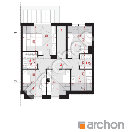 Проект дома ARCHON+ Дом в гунерах 2 (С) План мансандри
