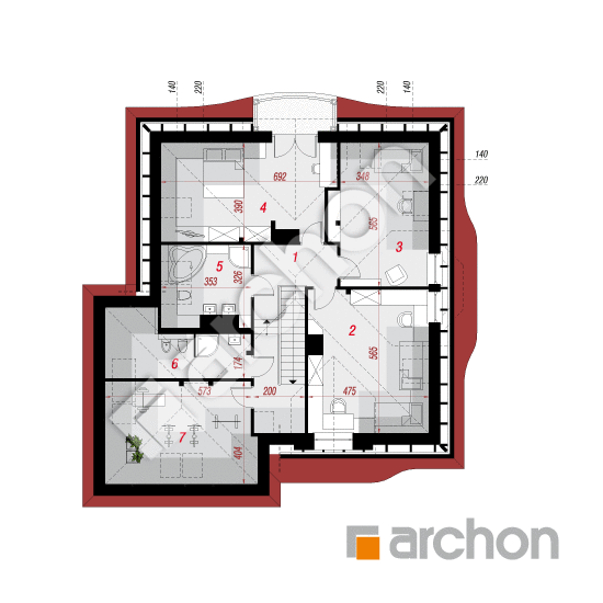 Проект дома ARCHON+ Дом в зефирантесе (Г2П)  План мансандри