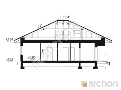 Проект дома ARCHON+ Дом в хакетиях 6 Розріз будинку