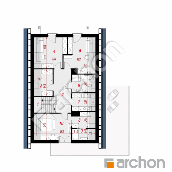Проект будинку ARCHON+ Будинок в амбуранах 2 План мансандри