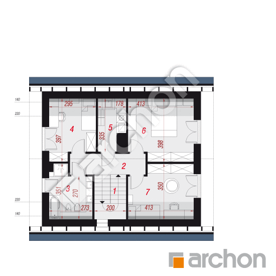 Проект будинку ARCHON+ Будинок в немофілах План мансандри