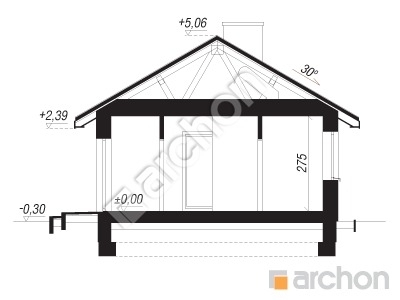 Проект дома ARCHON+ Дом в коручках 7 Розріз будинку