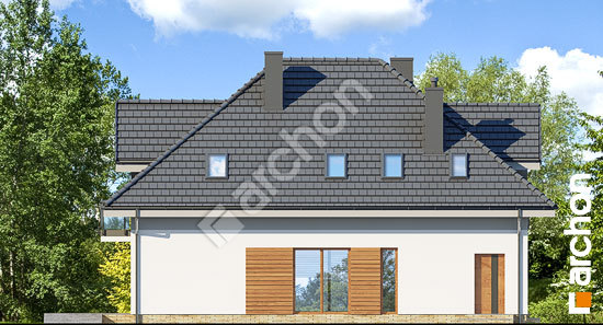 Боковой фасад Дом в березах