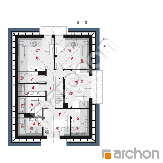 Проект дома ARCHON+ Дом в березах План мансандри