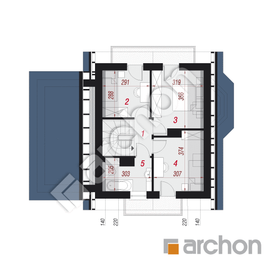 Проект будинку ARCHON+ Будинок у винограді (Г) вер.3 План мансандри