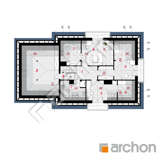 Проект будинку ARCHON+ Будинок в каллах 3 (Г2П) План мансандри