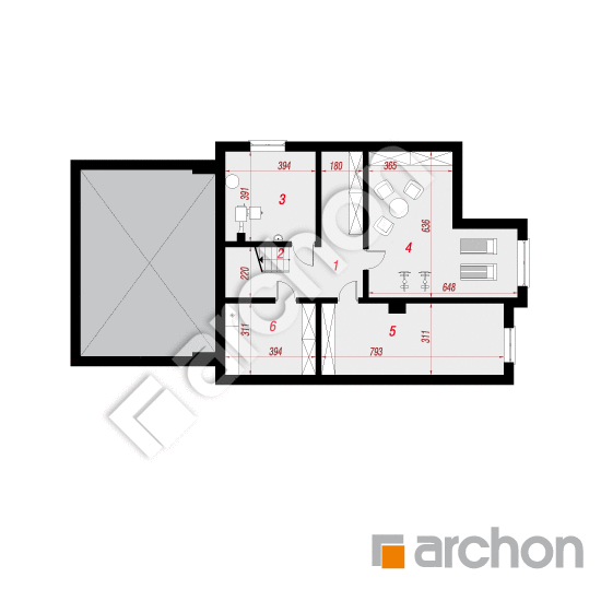Проект будинку ARCHON+ Будинок в каллах 3 (Г2П) План підвалу