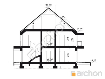 Проект дома ARCHON+ Дом при тракте 2 (Р2СА) вер.2 Розріз будинку