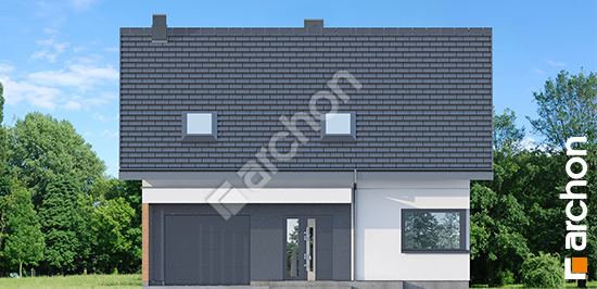 Передний фасад Дом в бруснике 5 (Е) ВИЭ