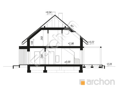 Проект дома ARCHON+ Дом в бруснике 5 (Е) ВИЭ Розріз будинку