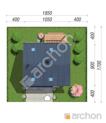 Проєкт будинку ARCHON+ Будинок в брусниці 5 (Е) ВДЕ Ситуація