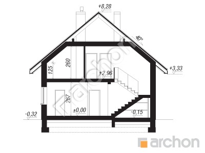 Проект дома ARCHON+ Дом в арлетах Розріз будинку