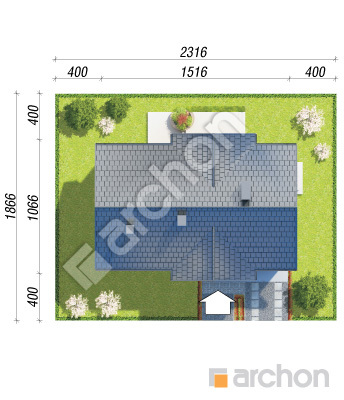 Проєкт будинку ARCHON+ Будинок в нерінах вер.2 Ситуація