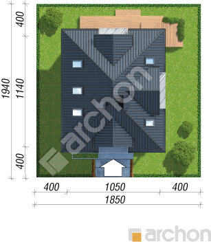 Проект дома ARCHON+ Дом в багрянике (П) Ситуація
