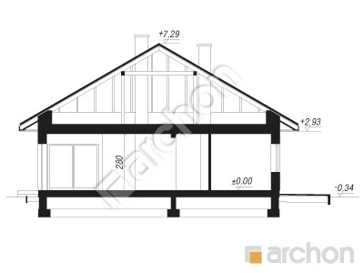 Проект дома ARCHON+ Дом в хакетиях 4 (Г2) Розріз будинку