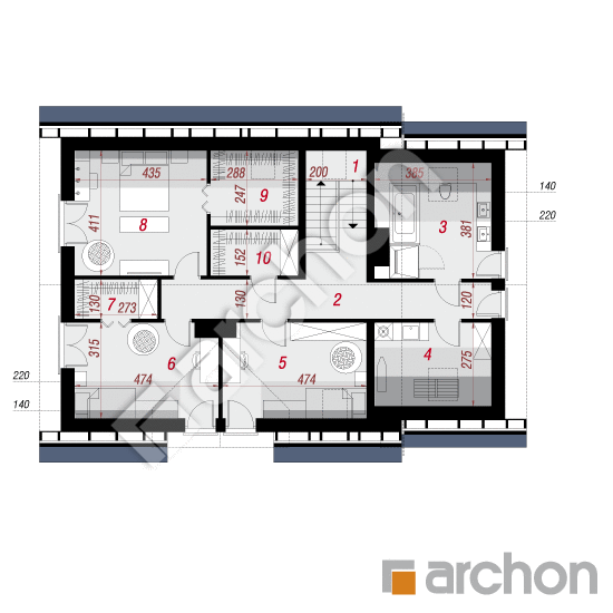 Проект дома ARCHON+ Дом в серебрянках 4 План мансандри
