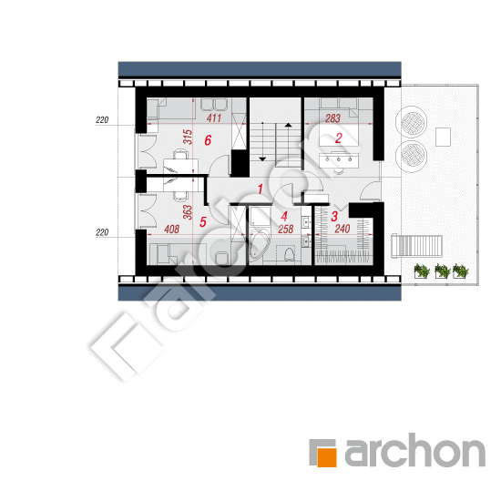 Проект будинку ARCHON+ Будинок в кропликах План мансандри