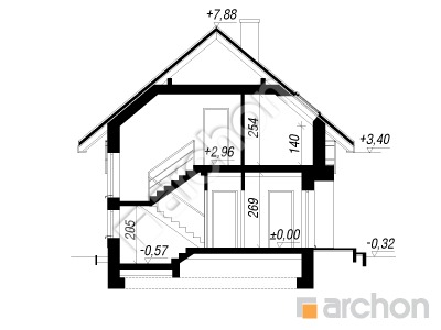 Проєкт будинку ARCHON+ Будинок в кропликах Розріз будинку