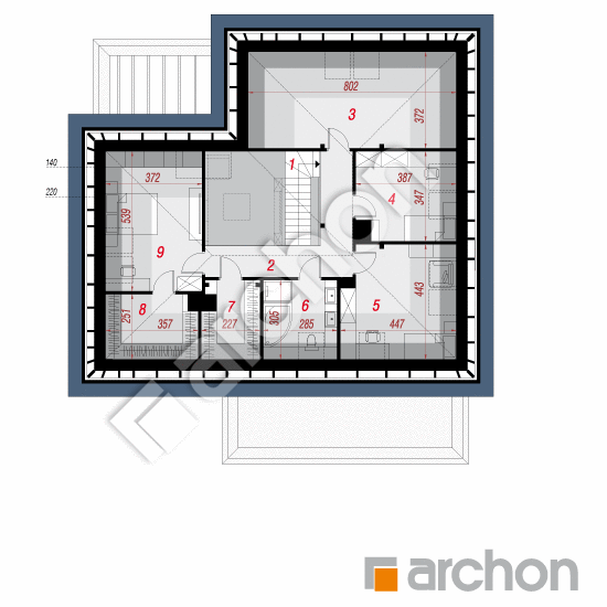 Проект дома ARCHON+ Дом в подснежниках 11 (Г2) План мансандри