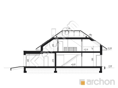 Проект дома ARCHON+ Дом в подснежниках 11 (Г2) Розріз будинку