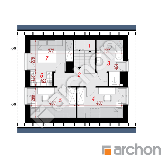 Проект дома ARCHON+ Дом в мотыльках 3 План мансандри