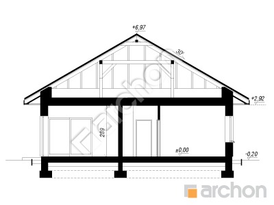 Проект дома ARCHON+ Дом в ренклодах 12 Розріз будинку