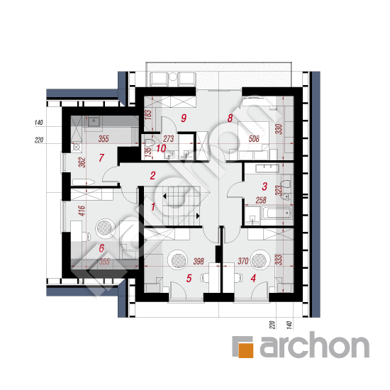 Проект будинку ARCHON+ Будинок орлішках 3  План мансандри