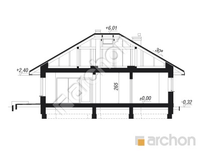 Проект дома ARCHON+ Дом в сирени вер.2 Розріз будинку