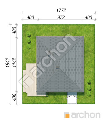 Проєкт будинку ARCHON+ Будинок в бузку вер.2 Ситуація