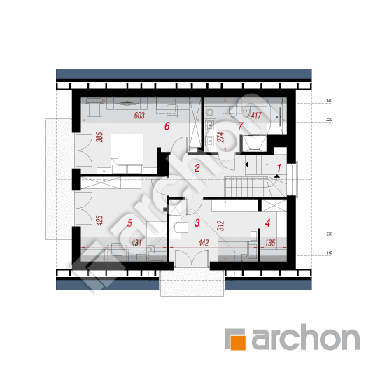 Проект будинку ARCHON+ Будинок в рододендронах 16 (В) План мансандри