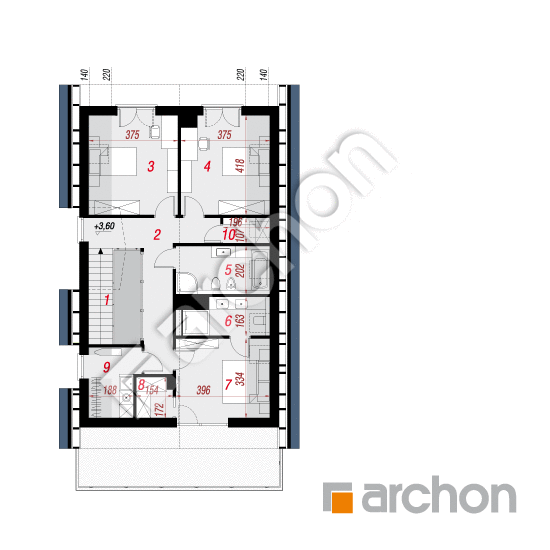Проект будинку ARCHON+ Будинок в блакитній жимолості План мансандри