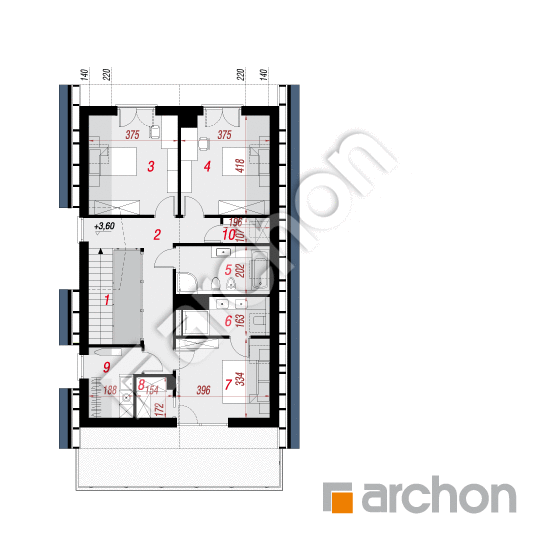 Проект дома ARCHON+ Дом в голубой жимолости План мансандри