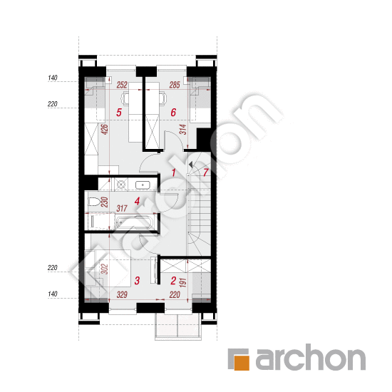 Проект дома ARCHON+ Дом в ривиях 16 (ГС) вер.2 План мансандри