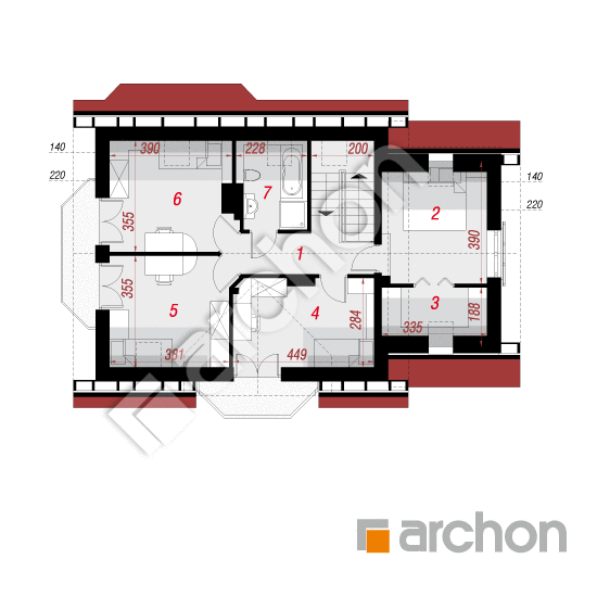 Проект дома ARCHON+ Дом в ананасах вер.2 План мансандри