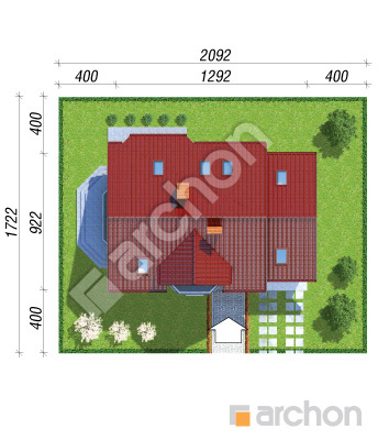 Проєкт будинку ARCHON+ Будинок в ананасах вер.2 Ситуація