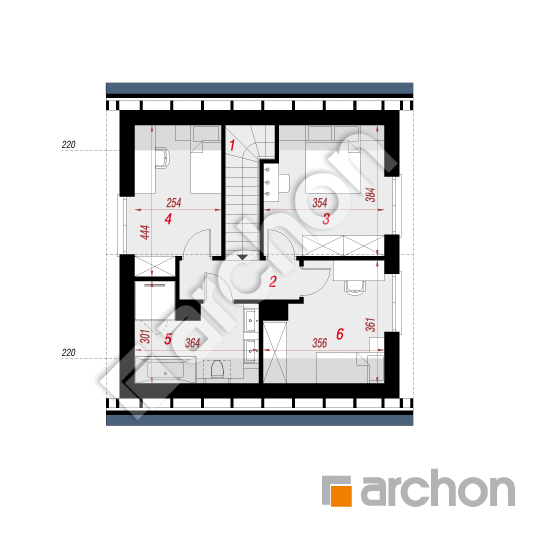 Проект будинку ARCHON+ Будинок мініатюрка 3 (А) План мансандри