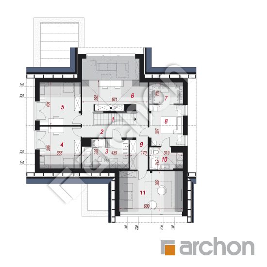 Проект дома ARCHON+ Дом в фелициях (Г2П) План мансандри