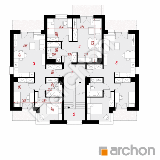 Проект будинку ARCHON+ Будинок при парку 4 План першого поверху