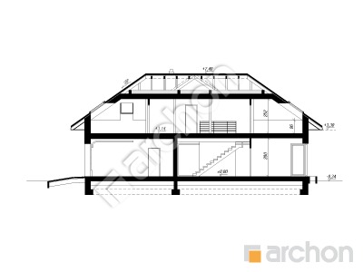 Проект дома ARCHON+ Дом в подснежниках 21 (Г2) Розріз будинку