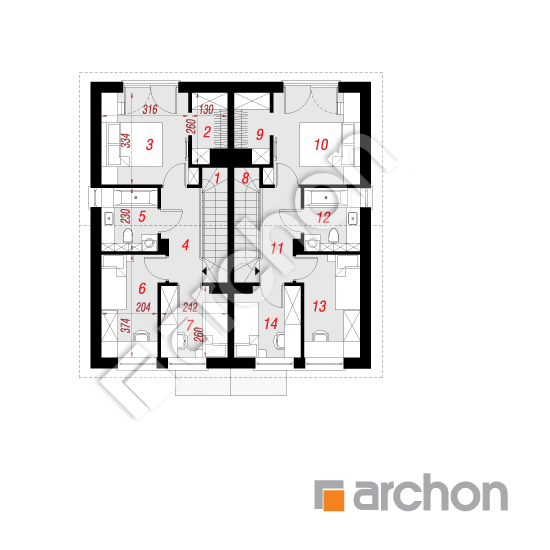 Проект дома ARCHON+ Дом в ривиях 4 (Р2) План мансандри