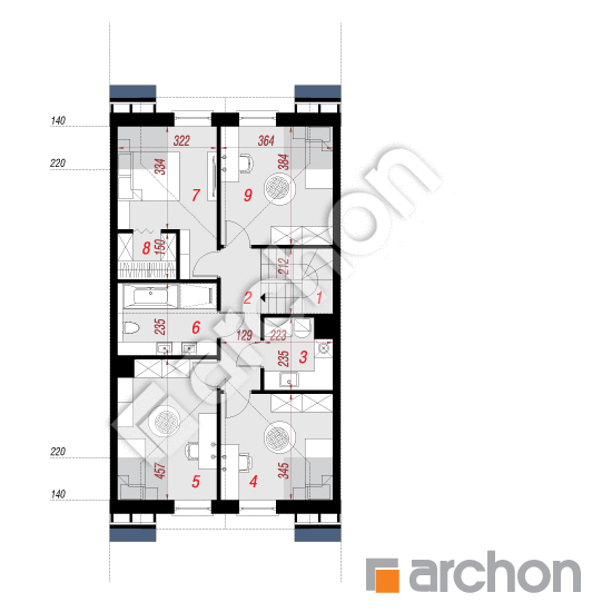 Проект будинку ARCHON+ Будинок в катанахнах (ГС) План мансандри