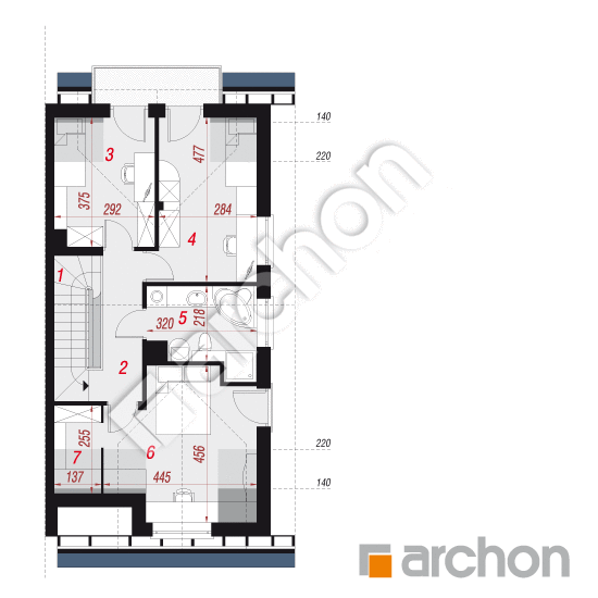 Проект будинку ARCHON+ Будинок під гінко 7 (ГБ) План мансандри