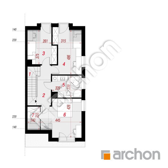 Проект будинку ARCHON+ Будинок під гінко 7 (ГБН) План мансандри