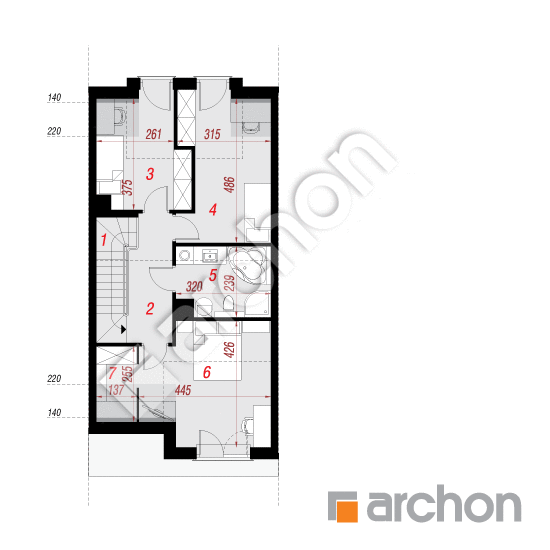 Проект дома ARCHON+ Дом под гинко 7 (ГСН) План мансандри