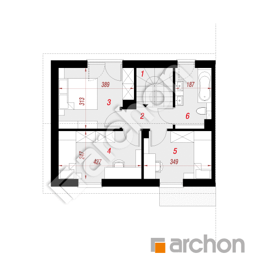 Проект будинку ARCHON+ Будинок в еверніях 4 (Б) План мансандри